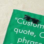 Serviette De Plage Citation de phrase personnalisée jade vert blanc m (En situation)