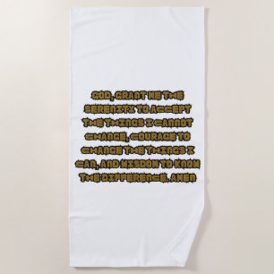 Serviette De Plage Citation de prière de sérénité basée sur la foi