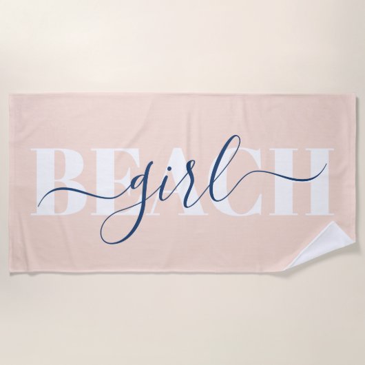 Serviette De Plage Citation de script de typographie moderne (Devant)