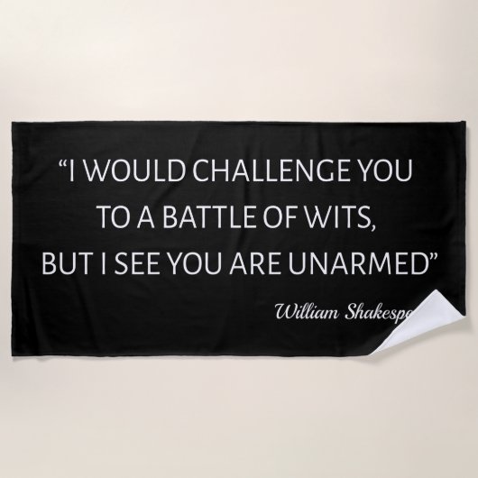 Serviette De Plage Citation de Shakespeare - Bataille d'esprit (Devant)