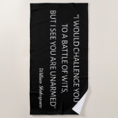 Serviette De Plage Citation de Shakespeare - Bataille d'esprit (Devant)