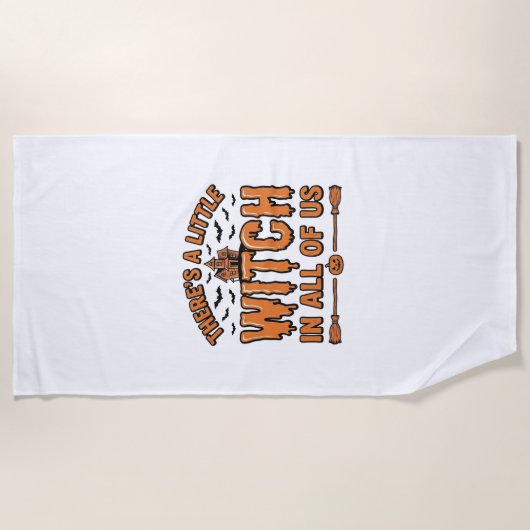 Serviette De Plage Citation de sorcière d'Halloween Design vectoriel (Devant)
