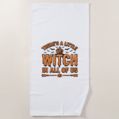 Serviette De Plage Citation de sorcière d'Halloween Design vectoriel (Devant)
