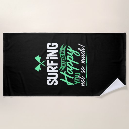 Serviette De Plage Citation de surf drôle (Devant)