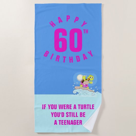 Serviette De Plage Citation drôle de 60ème anniversaire (Devant)