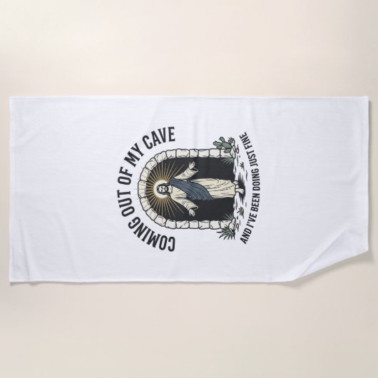Serviette De Plage Citation drôle de grotte de résurrection Gravure v (Devant)