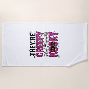 Serviette De Plage Citation Halloween Créatif Effrayant Drôle Vintage