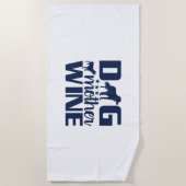 Serviette De Plage Citation Mère de Chien Amoureuse de Vin (Devant)