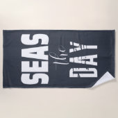 Serviette De Plage Citation "Seas The Day" Téméraire (Devant)