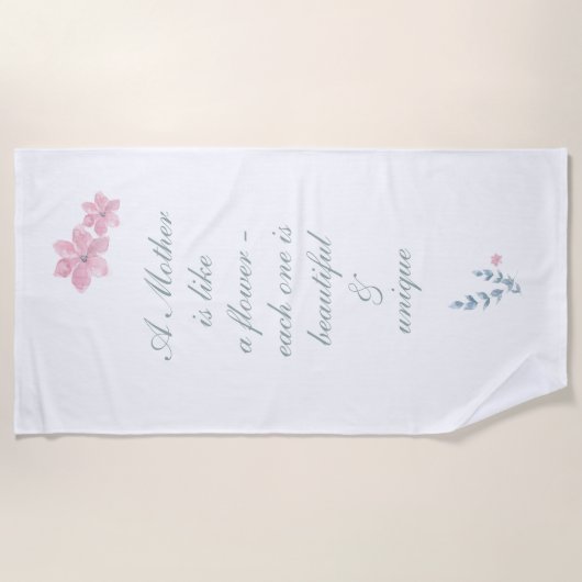 Serviette De Plage Citation simple florale belle mère (Devant)