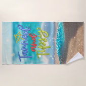 Serviette De Plage Citation Tipsy Tannée Ocean Beach (Devant)