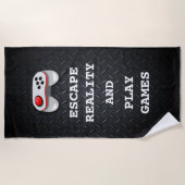 Serviette De Plage Citations drôles de Gamer (Devant)