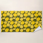 Serviette De Plage Citron Jaune Moderne Amusant mignon (Devant)