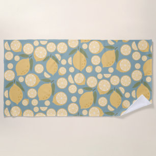 Serviette De Plage Citron jaune Motif