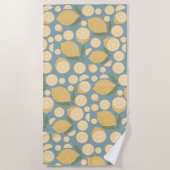 Serviette De Plage Citron jaune Motif (Devant)