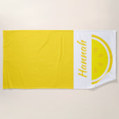 Serviette De Plage Citron jaune personnalisé (Devant)