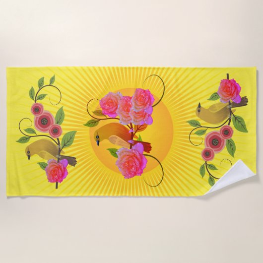 Serviette De Plage Citron jaune soleil et gouttes de ragoût (Devant)