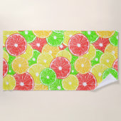 Serviette De Plage Citron, orange, pamplemousse et tranches de citron (Devant)