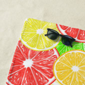 Serviette De Plage Citron, orange, pamplemousse et tranches de citron (En situation)
