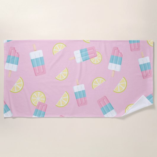 Serviette De Plage Citron pâle d'été (Devant)