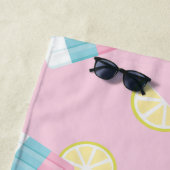 Serviette De Plage Citron pâle d'été (En situation)