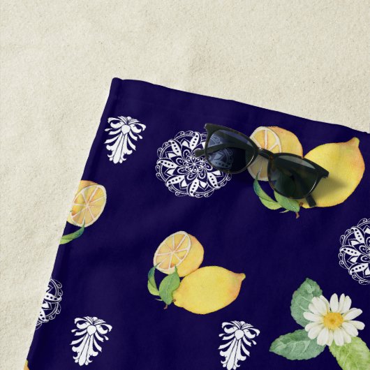Serviette De Plage Citrons d'été (En situation)