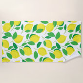 Serviette De Plage Citrons et motifs feuille (Devant)