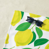 Serviette De Plage Citrons et motifs feuille (En situation)