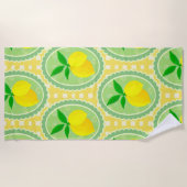 Serviette De Plage Citrons jaunes rétro (Devant)
