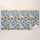Serviette De Plage Citrons méditerranéens Motif sans couture (Devant)