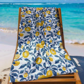 Serviette De Plage Citrons méditerranéens Motif sans couture