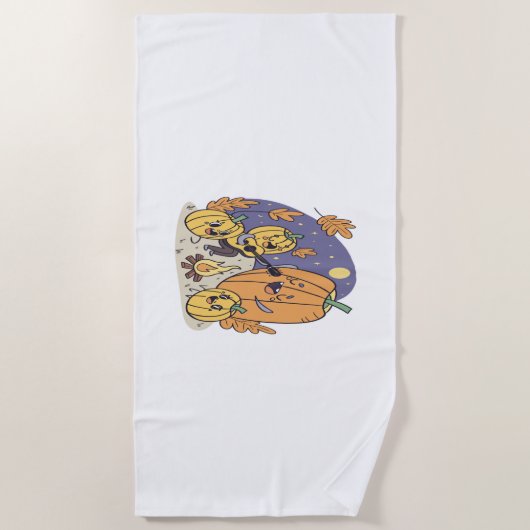 Serviette De Plage Citrouille Campfire Serenade (Devant)