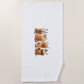Serviette De Plage Citrouille de café d'automne (Devant)