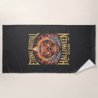 Serviette De Plage Citrouille de crâne d'Halloween de Nuit Éternelle