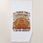 Serviette De Plage Citrouille de professeur mignon Dessin vectoriel d (Devant)