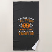 Serviette De Plage Citrouille de vampire drôle d'Halloween (Devant)