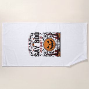 Serviette De Plage Citrouille d'Halloween dit Boo Épouvantable Vintag