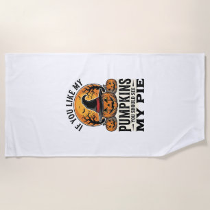 Serviette De Plage Citrouille d'Halloween drôle Vintage Citation de t