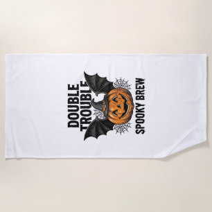 Serviette De Plage Citrouille d'Halloween Sorcière Double Dépannage V
