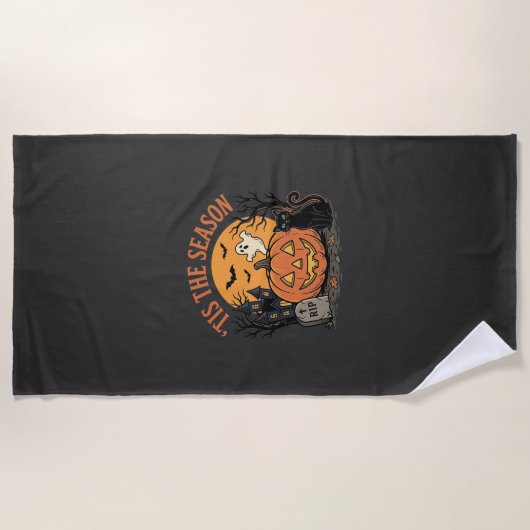 Serviette De Plage Citrouille drôle de conception de jeu de mots Hall (Devant)