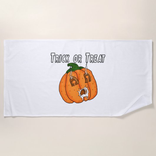 Serviette De Plage Citrouille drôle naughty cadeau farce Halloween (Devant)