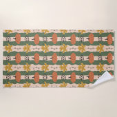 Serviette de plage Citrouille et feuille Motif (Devant)