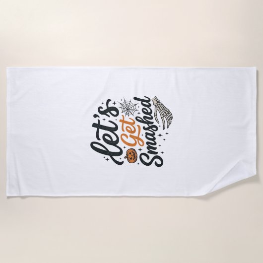 Serviette De Plage Citrouille Halloween Défonçons-Nous (Devant)
