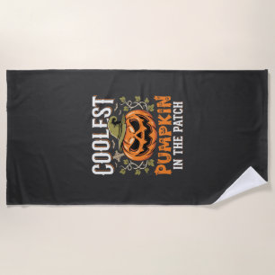 Serviette De Plage Citrouille la plus cool du patch design Halloween