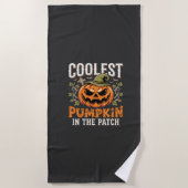 Serviette De Plage Citrouille la plus cool du patch design Halloween (Devant)