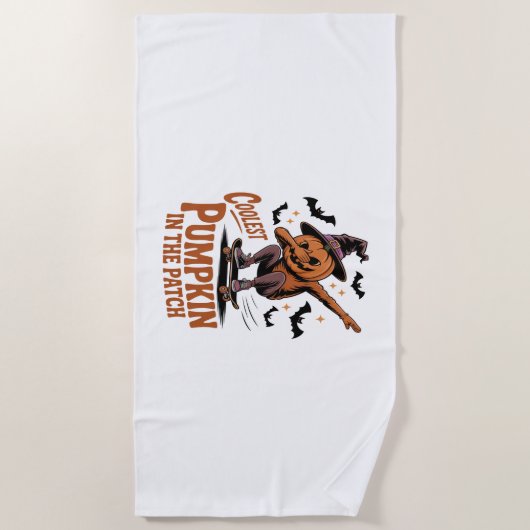 Serviette De Plage Citrouille le plus froid dans le patch (Devant)