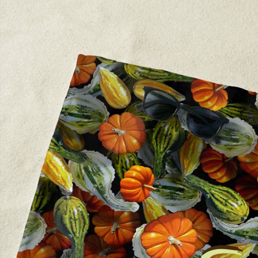 Serviette De Plage Citrouille, Squash Automne Harvest Beach Towest (En situation)