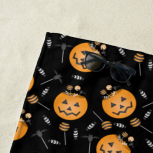 Serviette De Plage Citrouille Trick Ou Treat Bucket Lollipopes d'Hall