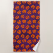 Serviette De Plage Citrouilles d'Halloween sur Motif Arrière - plan v (Devant)