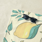 Serviette De Plage Citrus de citron moderne jaune d'été Personnalisé (En situation)